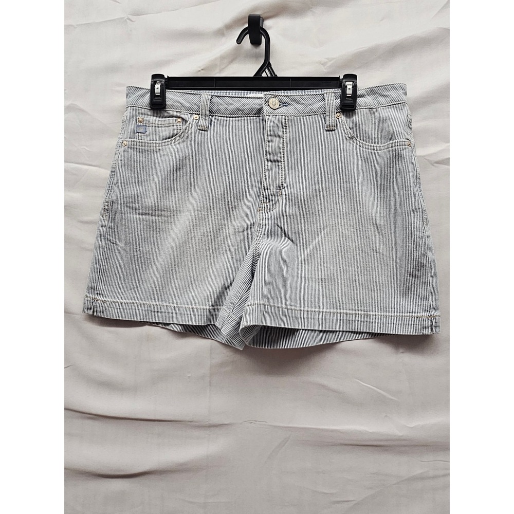 Seven7 Womens High Rise Weekend Shorts Blue Cotton Blend Casual Size 14